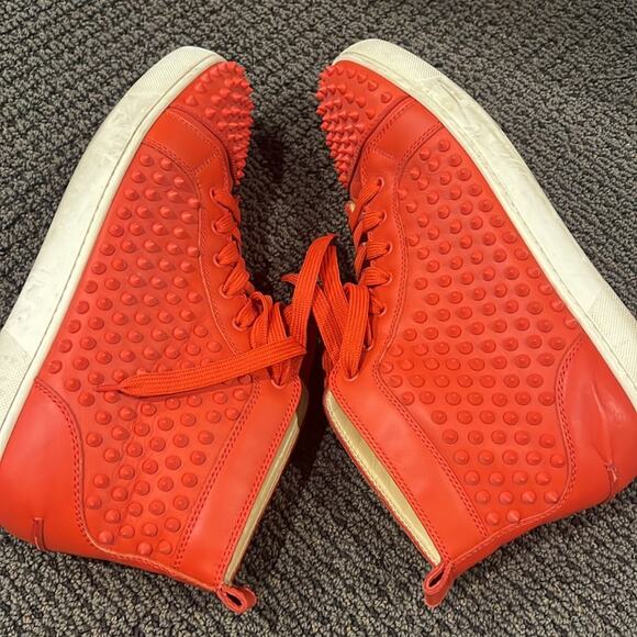 Christian Louboutin Red Spiked High-Tops